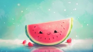 Vibrant Watermelon Cartoon Digital Backgrounds in 4K