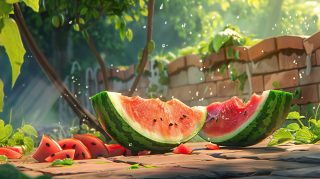 Watermelon Cartoon Wallpaper: Free HD Digital Background