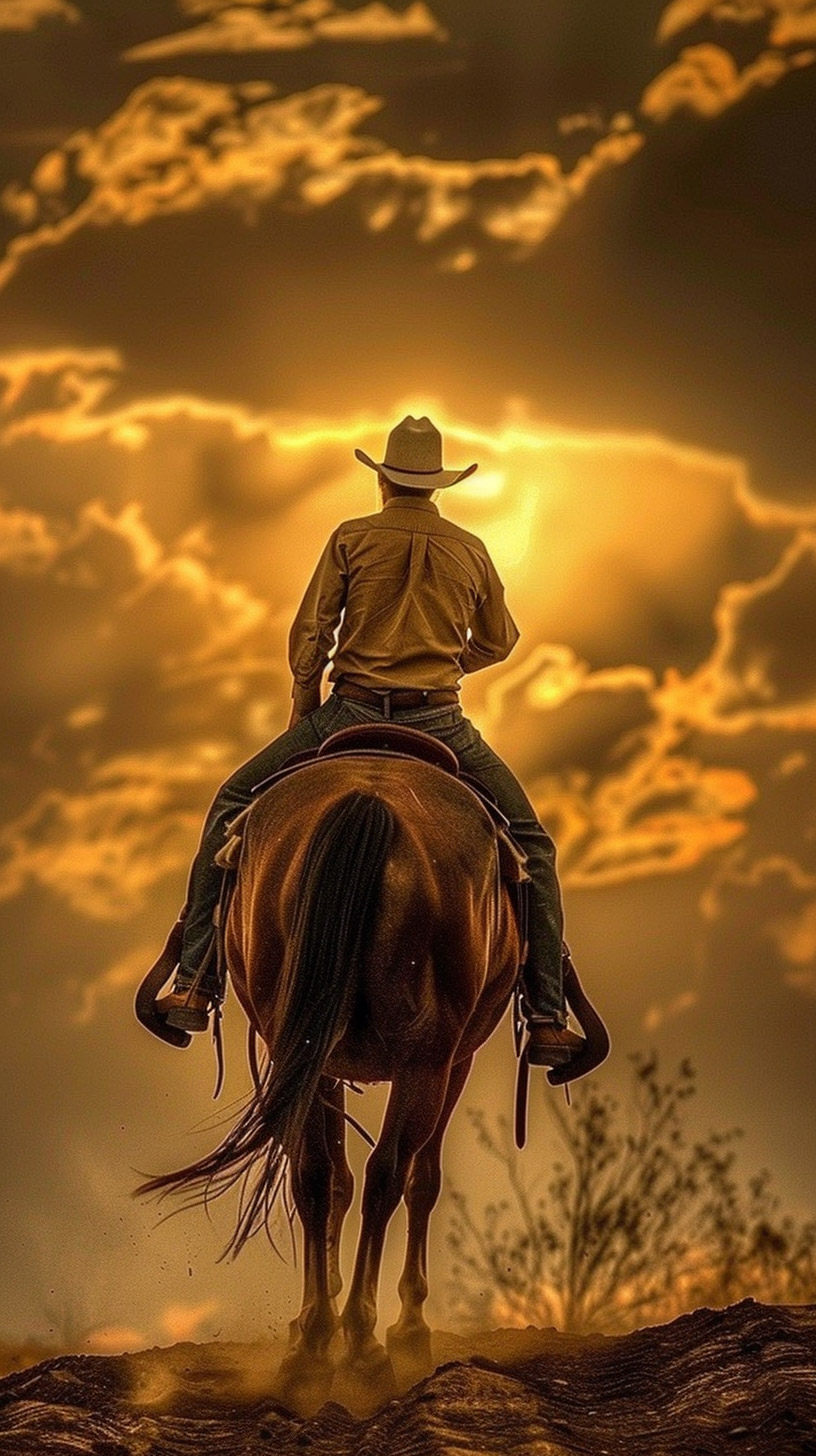 AI-Generated Western Cowboy Mobile Wallpapers for iPhone