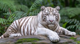 Stunning White Tiger AI Wallpaper for Your Desktop