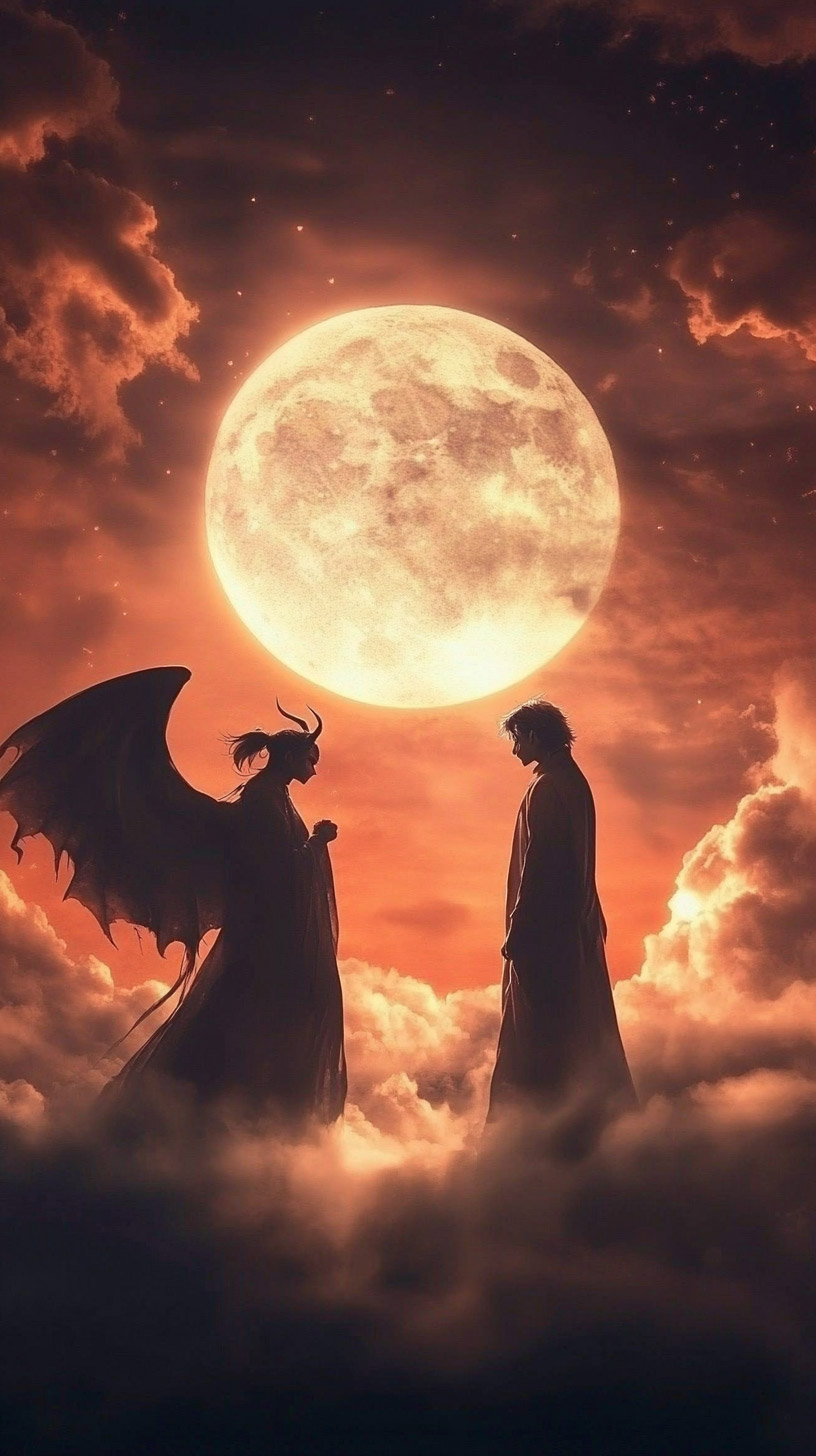 Angel and Demon Anime Mobile Wallpaper for Android Users