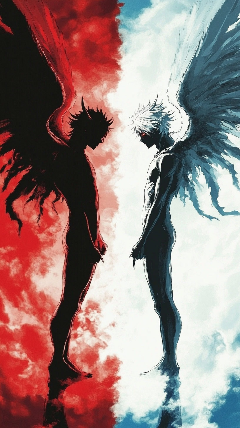 Anime-Inspired Angel and Demon Wallpapers for Your Phone