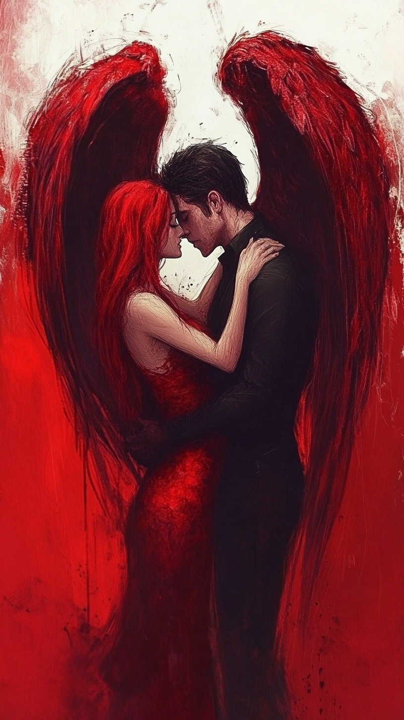 Download HD Devil and Angel Love Digital Background