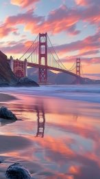 Vibrant Golden Gate Bridge Wallpapers for Mobile Devices