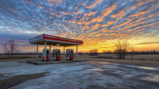 AI-Generated Ultra HD Wallpaper of Abandoned Gas Station