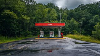 Free HD Wallpaper: Abandoned Gas Station Digital Background