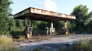 Download Stunning 4K Pictures of Abandoned Gas Station