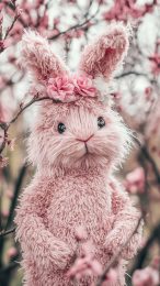 Download Free Aesthetic Pink Bunny Image for iPhone