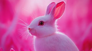 Aesthetic Pink Bunny Wallpaper for Your Desktop Background