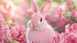 Beautiful HD Wallpaper Featuring Aesthetic Pink Bunny