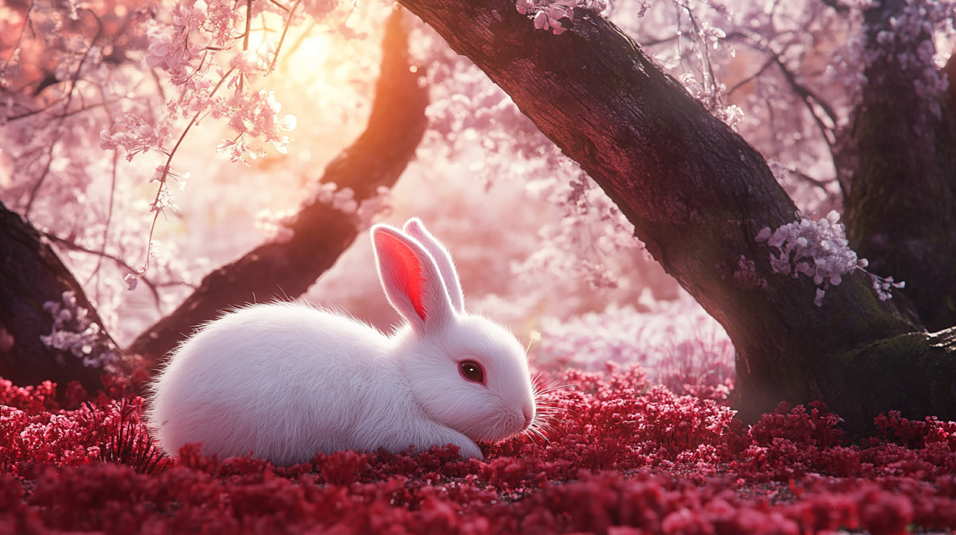 Vibrant Aesthetic Pink Bunny Images for Desktop