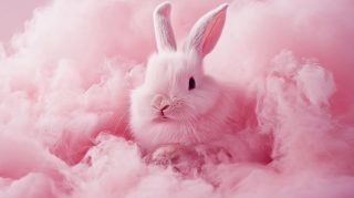 Ultra HD Aesthetic Pink Bunny Desktop Background Images