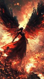 Vibrant 9:16 Mobile Wallpapers: Angel of Death Theme