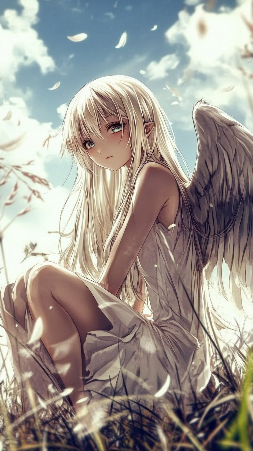 High Definition Anime Angel Images for iPhone Screens