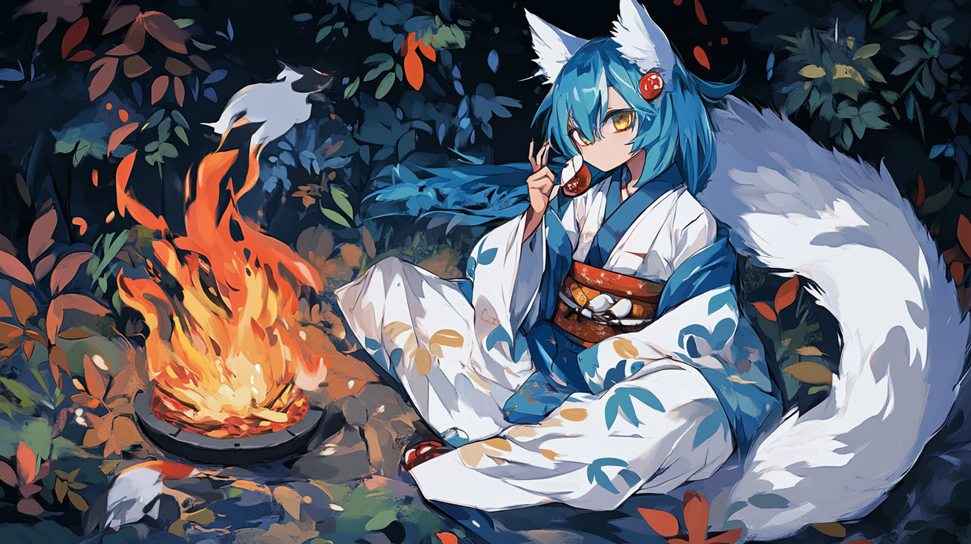 Anime Campfire Wallpaper: Free HD Digital Background Download