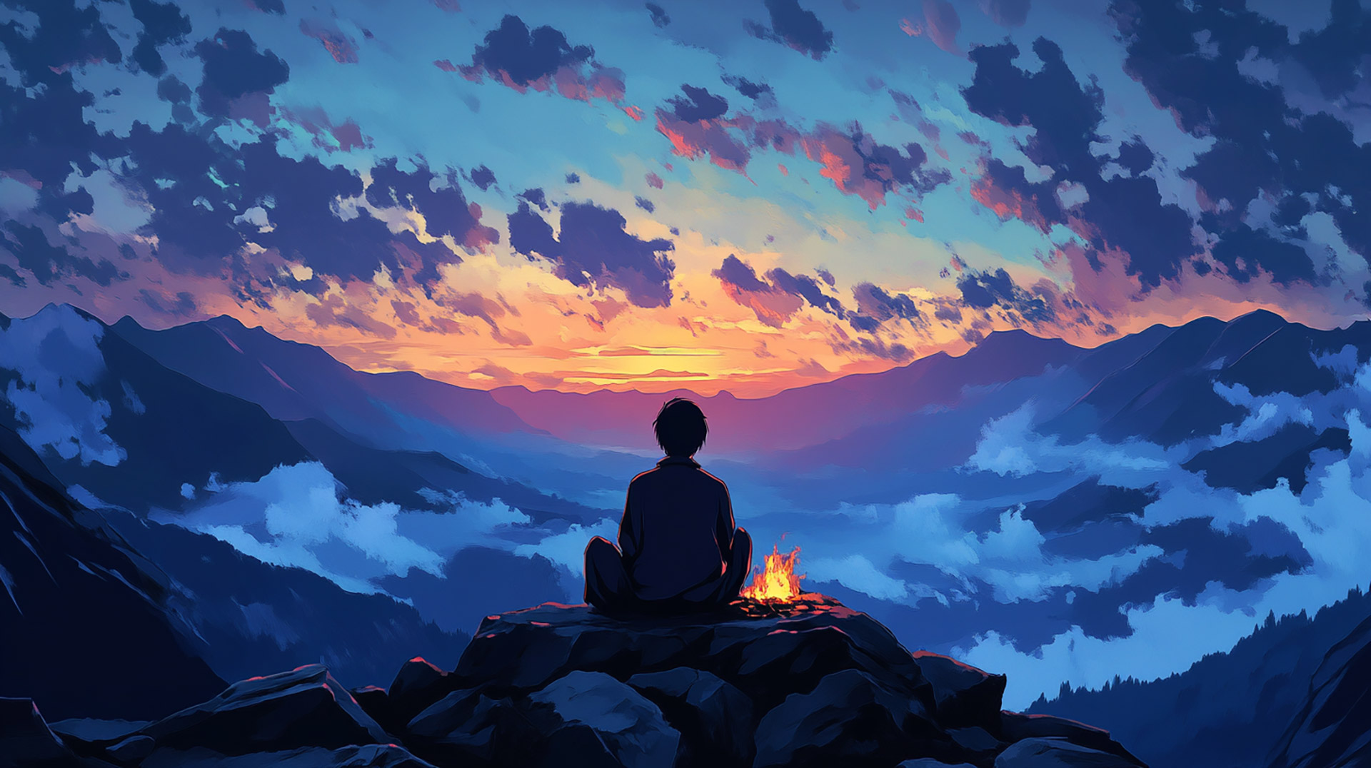 AI Wallpaper: Anime Campfire Themed HD Backgrounds