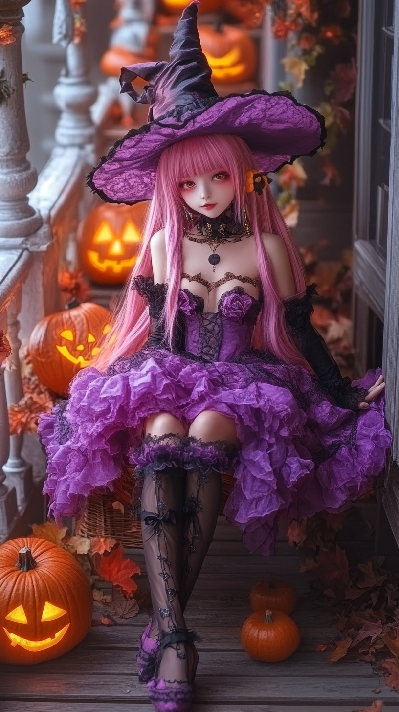 Cute Anime Halloween Phone Wallpapers for Mobile Devices