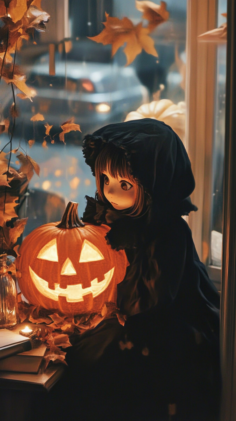 Vibrant Anime Halloween 9:16 Wallpapers for Your Phone