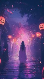 Customize Your iPhone with Anime Halloween Mobile Wallpaper