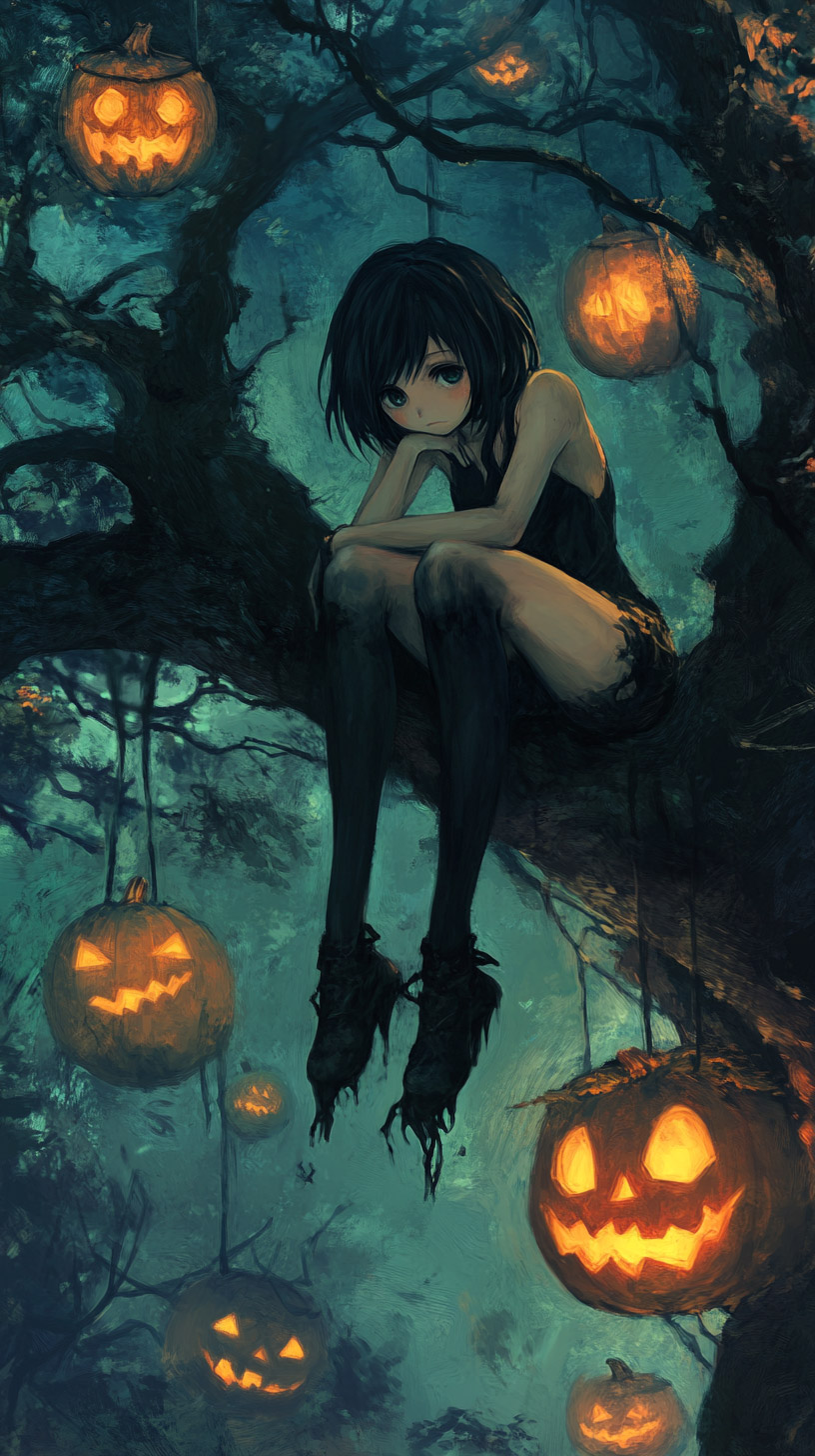 Mobile Wallpaper: Halloween Anime Designs for iPhone