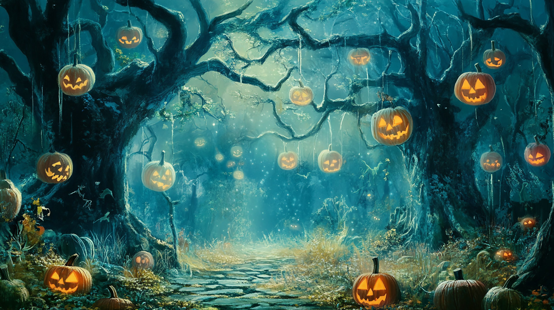 Download Free 1920x1080 Anime Halloween HD Wallpaper