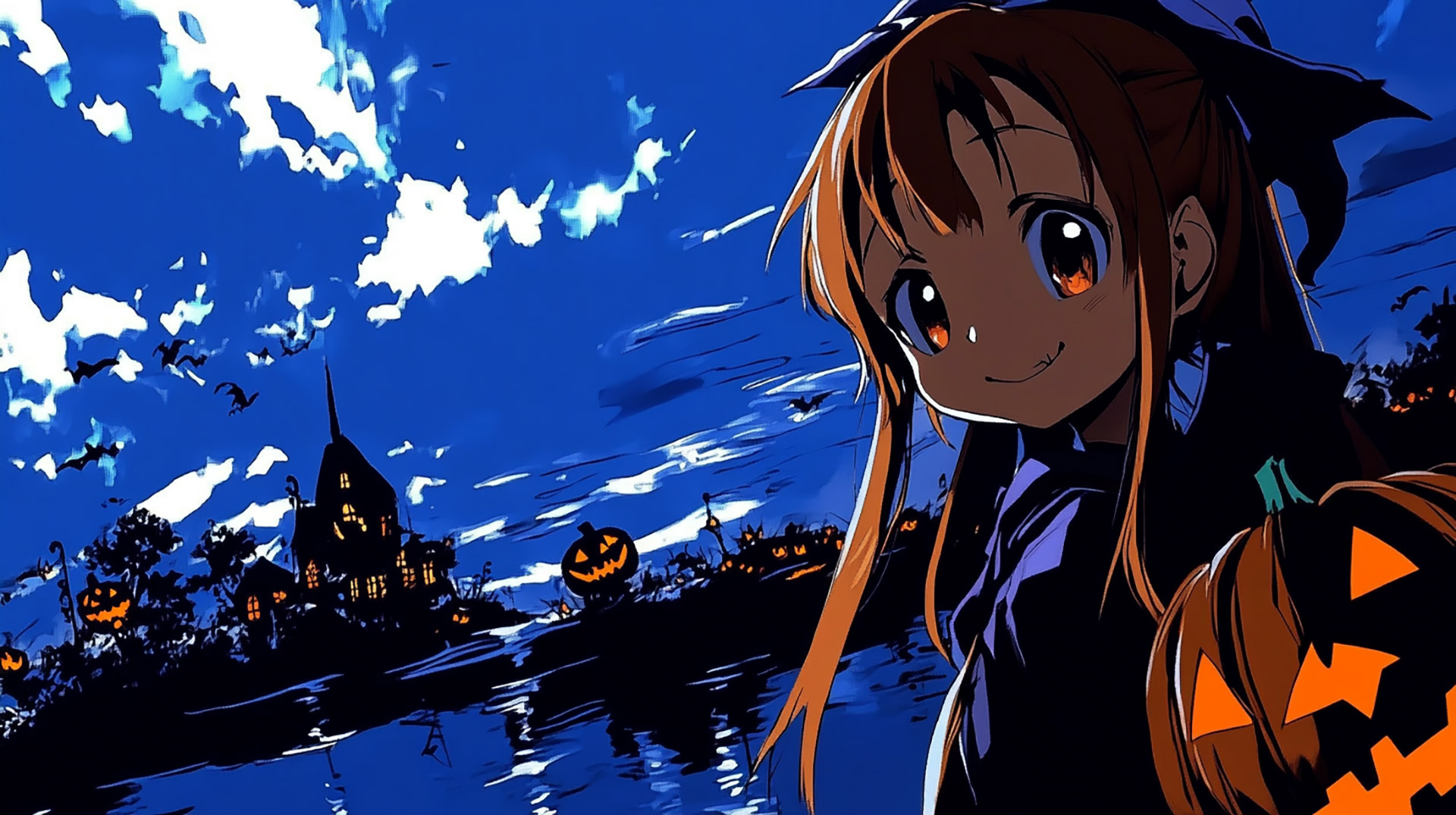 Digital Backgrounds: Spooky Anime Wallpaper for Halloween