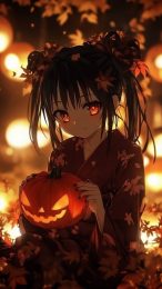 HD Digital Backgrounds for Spooky Anime Lovers on iPhone