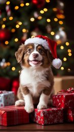 Australian Shepherd Christmas Images for iPhones and Androids