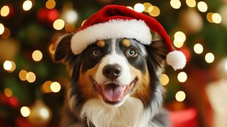 AI-Generated Christmas Images of Australian Shepherds