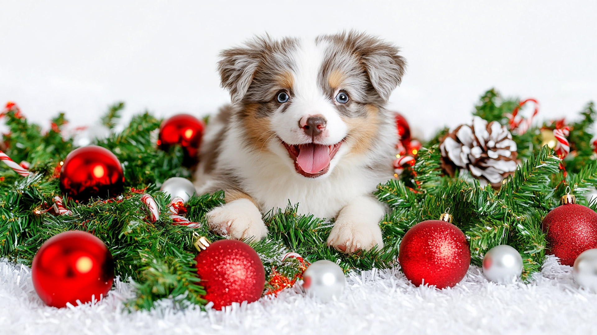 8K Stock Photos of Australian Shepherds for Christmas