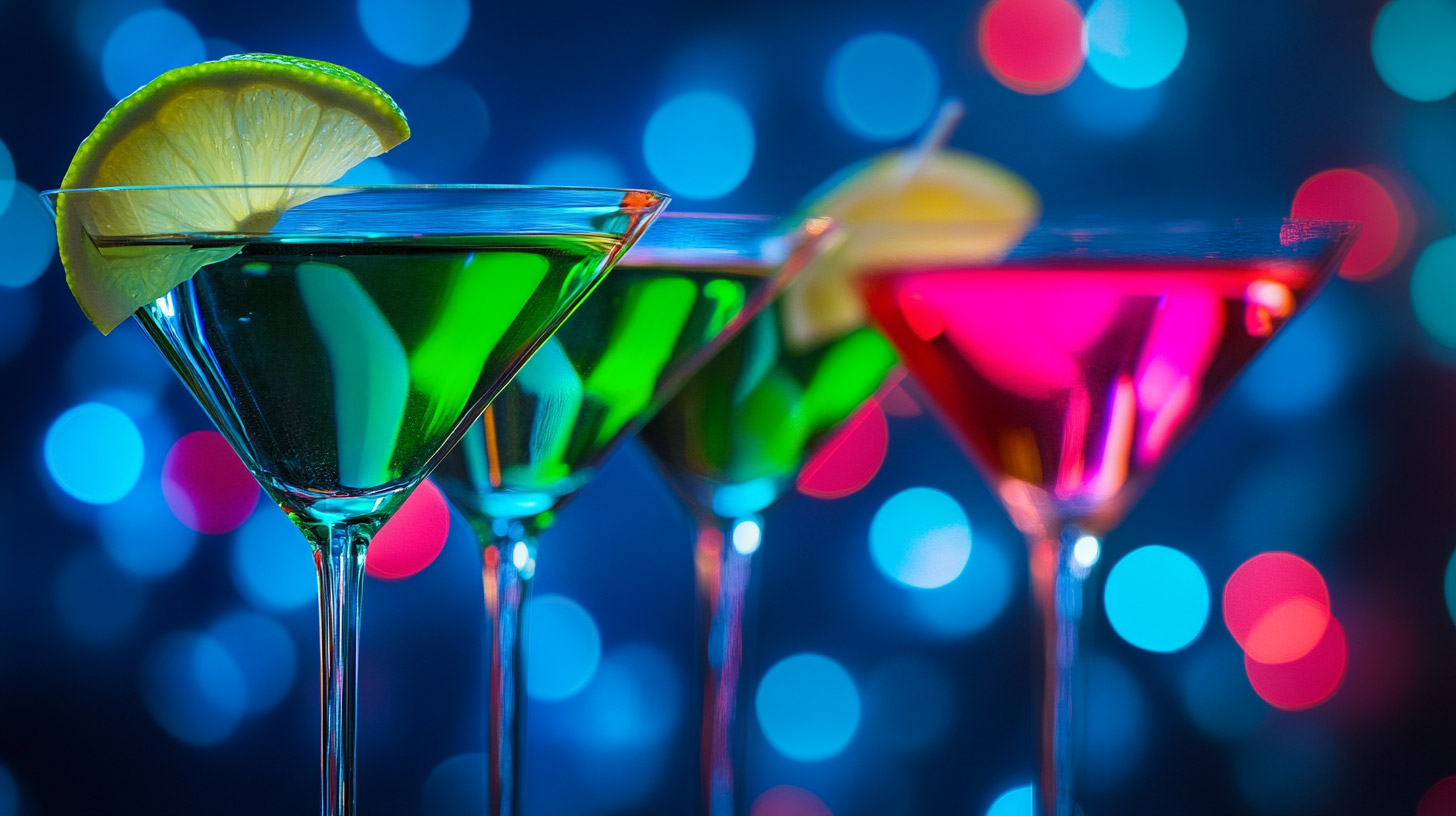 Unique AI Wallpaper Featuring Colorful Cocktail Designs