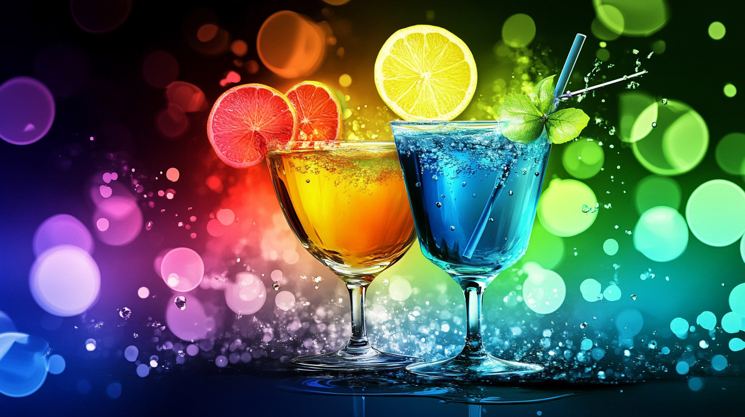 Vibrant Cocktail Digital Backgrounds for Stylish Decor