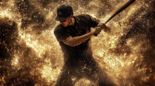 AI Generated Baseball Player Bat Free Wallpaper Collection