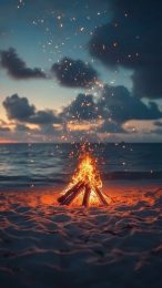 Beautiful Beach Campfire Pictures for Android Users