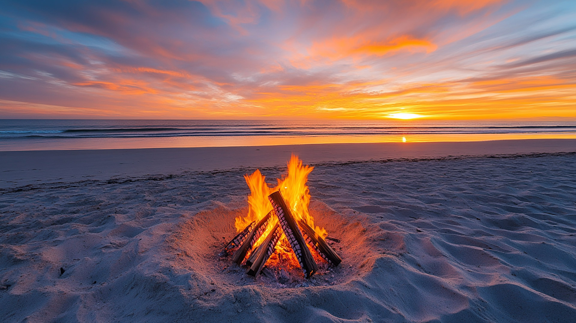 AI-Generated Campfire Images for Beach Lovers