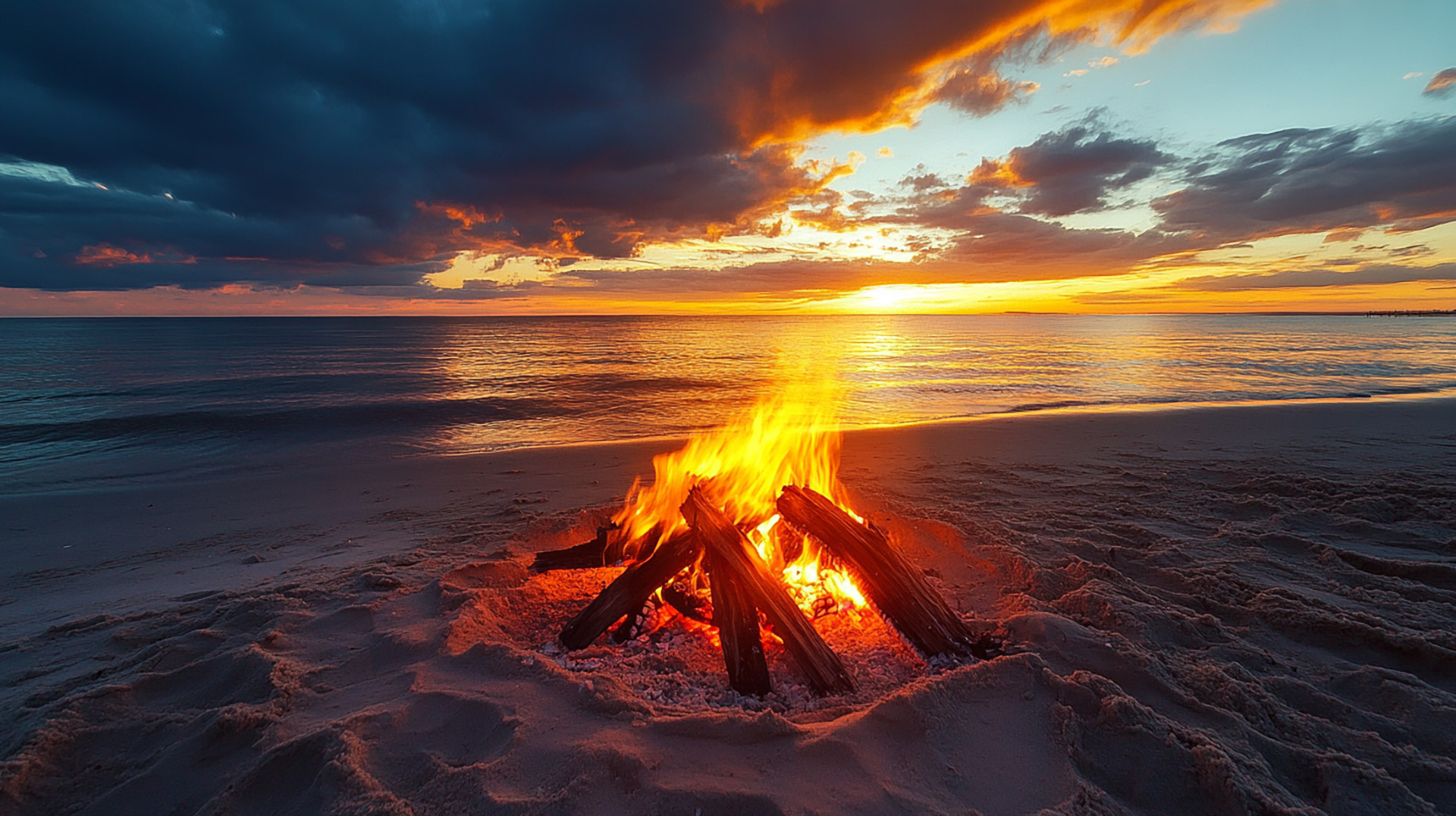 Stock Photos of Beach Campfire: Inviting Desktop Background