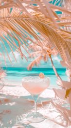 Exotic Beach Cocktail Digital Background for Mobile Devices