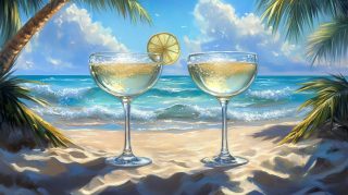 Ultra HD Beach Cocktail Digital Background Download