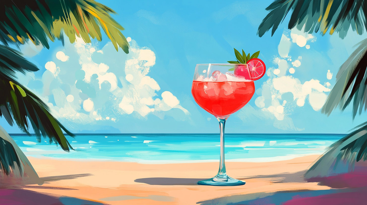 Pictures of Exotic Beach Cocktails as Wallpapers