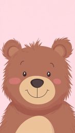 Free HD Bear Face Kawaii Wallpaper for Android Devices