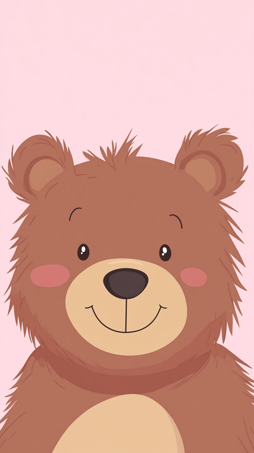 Free HD Bear Face Kawaii Wallpaper for Android Devices