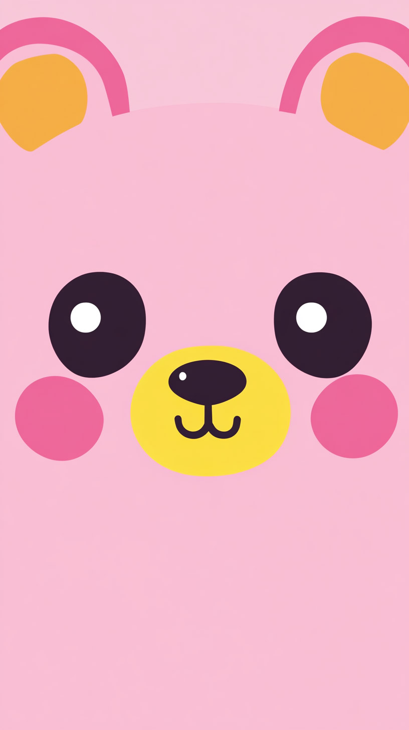 Charming Bear Face Kawaii Mobile Image for iPhone