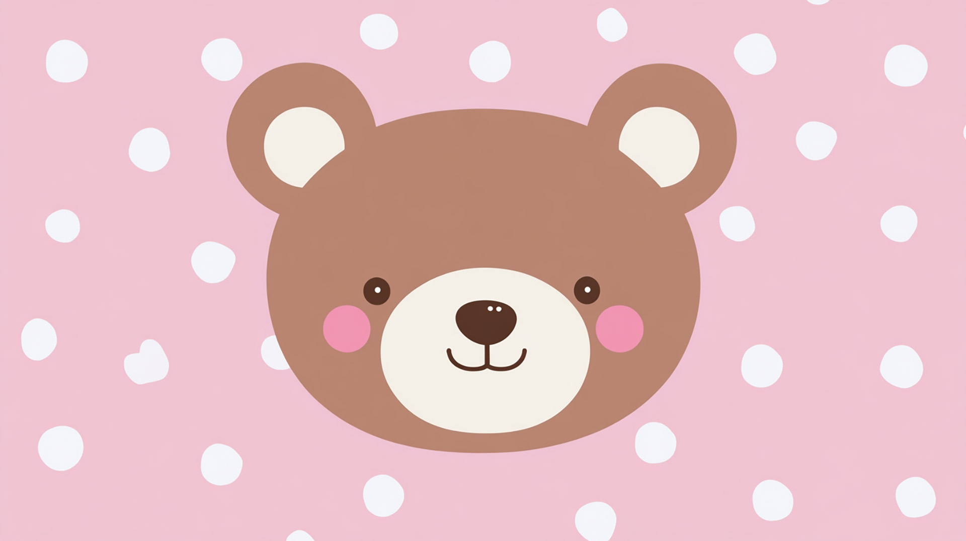 Adorable AI Bear Face Kawaii HD Wallpaper for Desktop