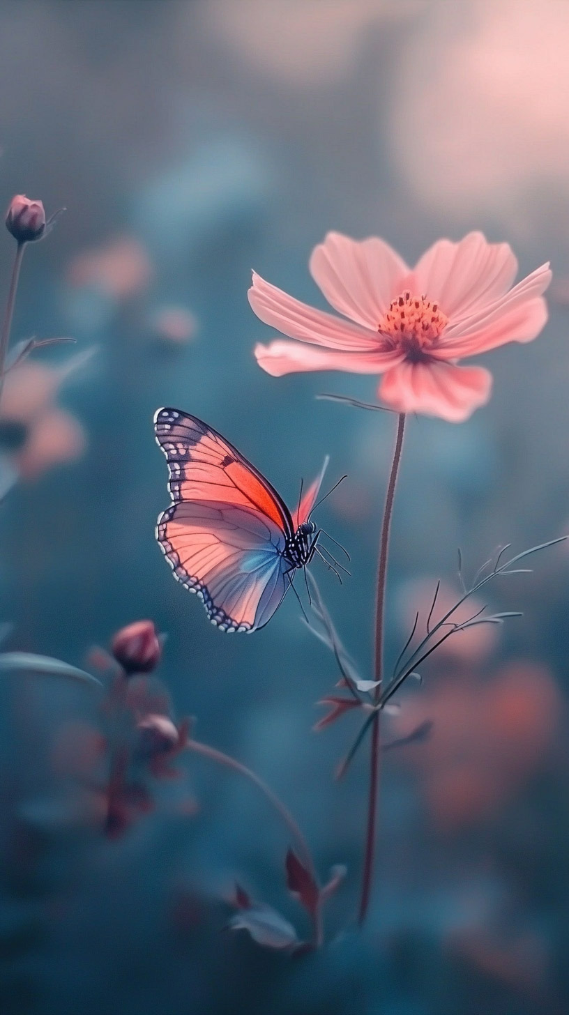 Stunning HD Butterfly and Flower Mobile Wallpaper Download