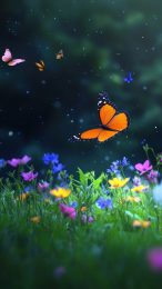 HD Floral Background for Android with Birds and Butterflies