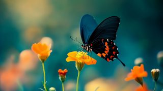 Bird and Butterfly Beautiful HD Wallpaper for Desktop