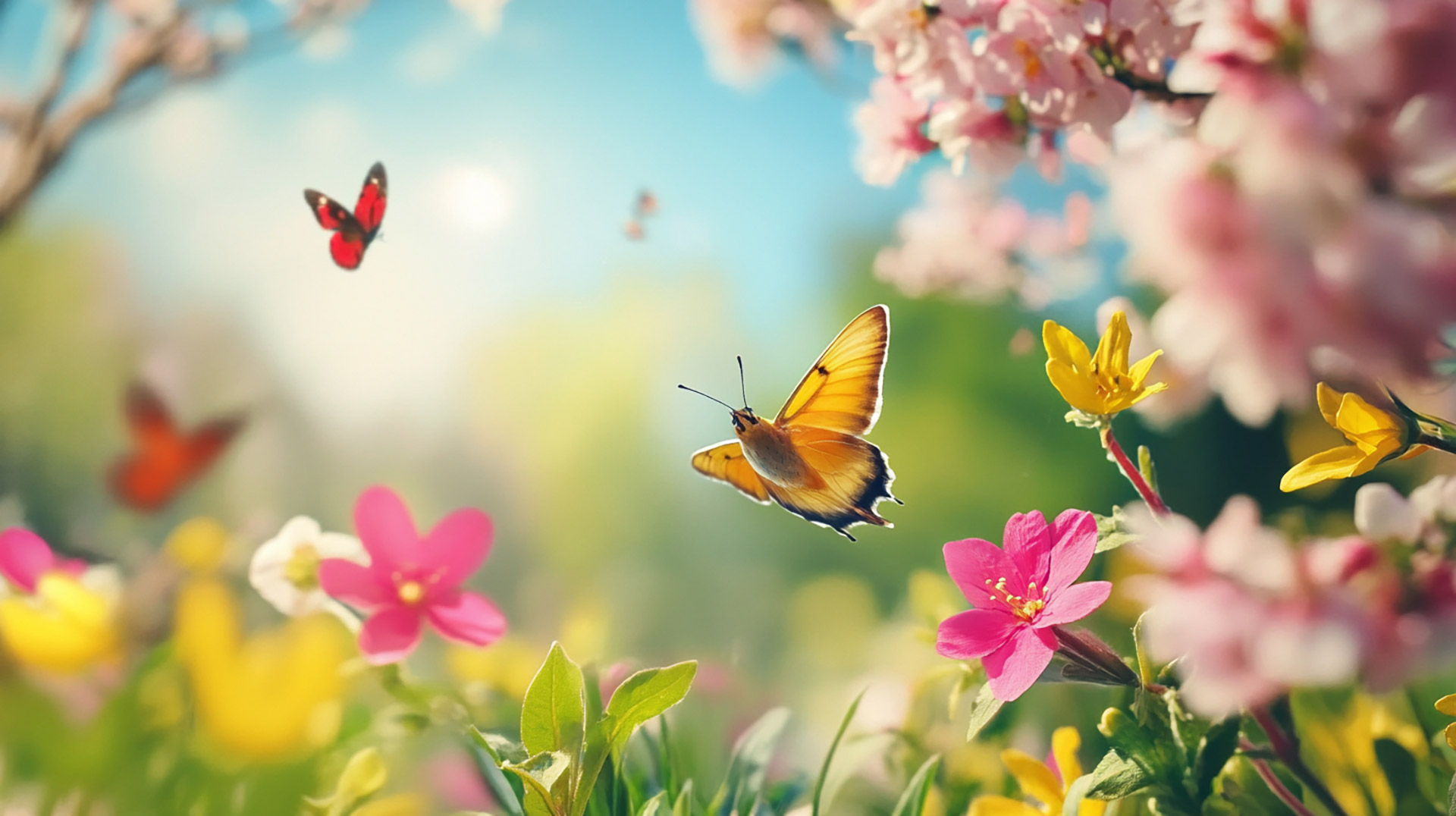 Free Stock Photos: Bird-Butterfly Flower Wallpaper Collection