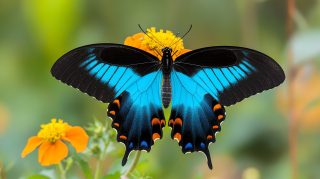 Free Ultra HD Wallpaper of Butterfly on Colorful Flower