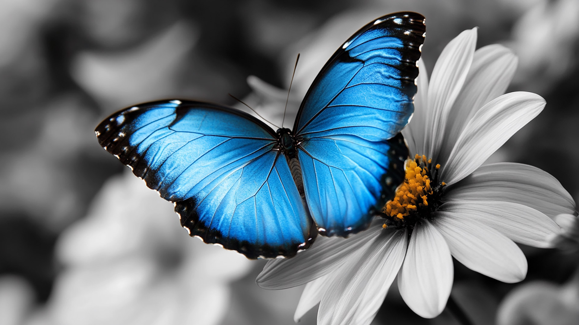 Download 4K Black and Blue Butterfly HD Wallpaper