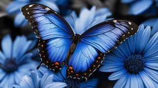 High-Quality Black and Blue Butterfly Image for PC Wallpapers